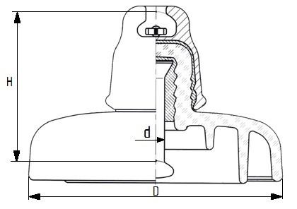 Изолятор линейный подвесной  ПС210Д  (фото 1)