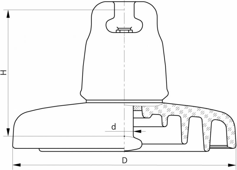 Изолятор линейный подвесной  ПС400В(205) (фото 2)