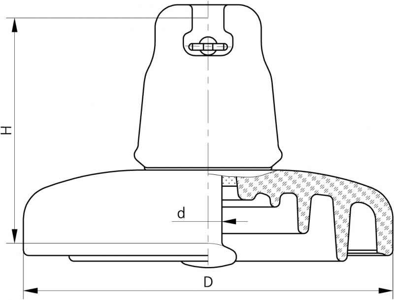 Изолятор линейный подвесной  ПС300Г(195) (фото 2)