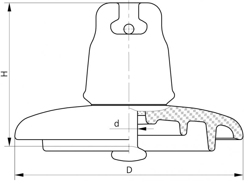 Изолятор линейный подвесной  ПС300В(195) (фото 2)