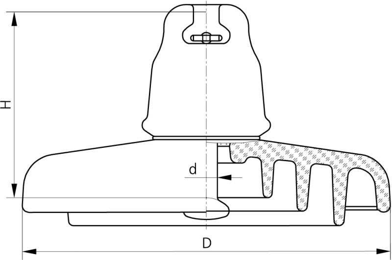 Изолятор линейный подвесной  ПСВ210А(170) (фото 2)