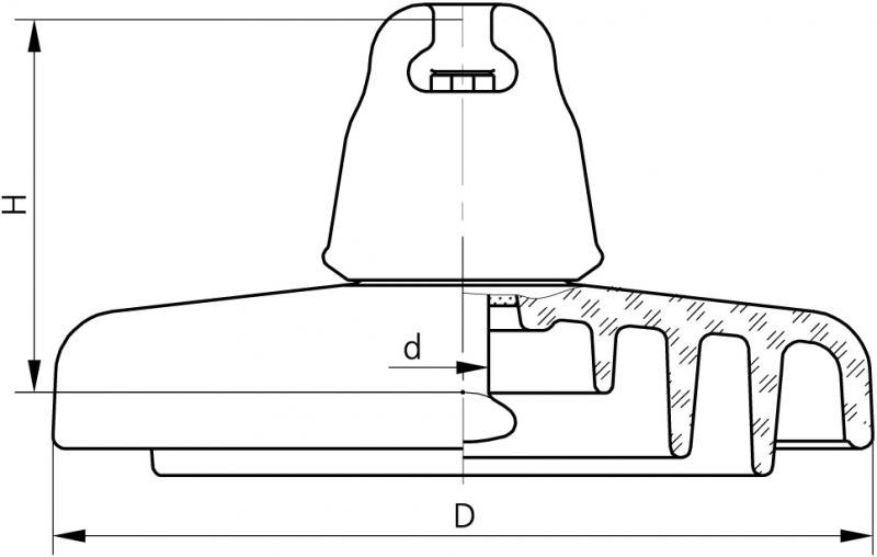 Изолятор линейный подвесной  ПСВ160А(170) (фото 2)