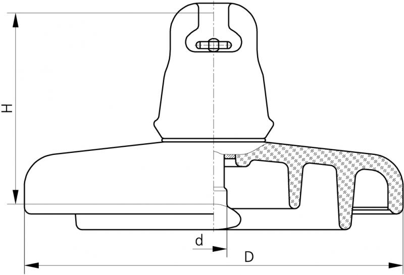 Изолятор линейный подвесной  U125BP(140) (фото 2)