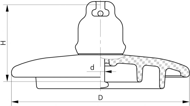 Изолятор линейный подвесной ПСВ40В(100) (фото 2)