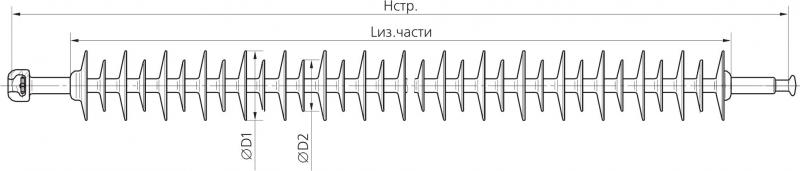 Изоляторы линейные подвесные стержневые ЛК 70/220-4 ГС (фото 2)