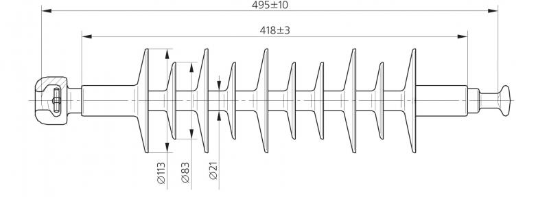 Изоляторы линейные подвесные стержневые ЛК 70/35-4 ГП (фото 2)