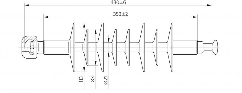 Изоляторы линейные подвесные стержневые ЛК 70/20-4 СП (фото 2)