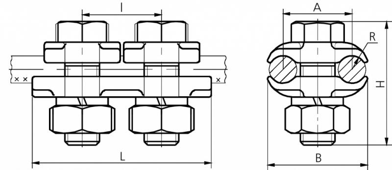 Зажим соединительный плашечный ПА-2-4 (фото 2)